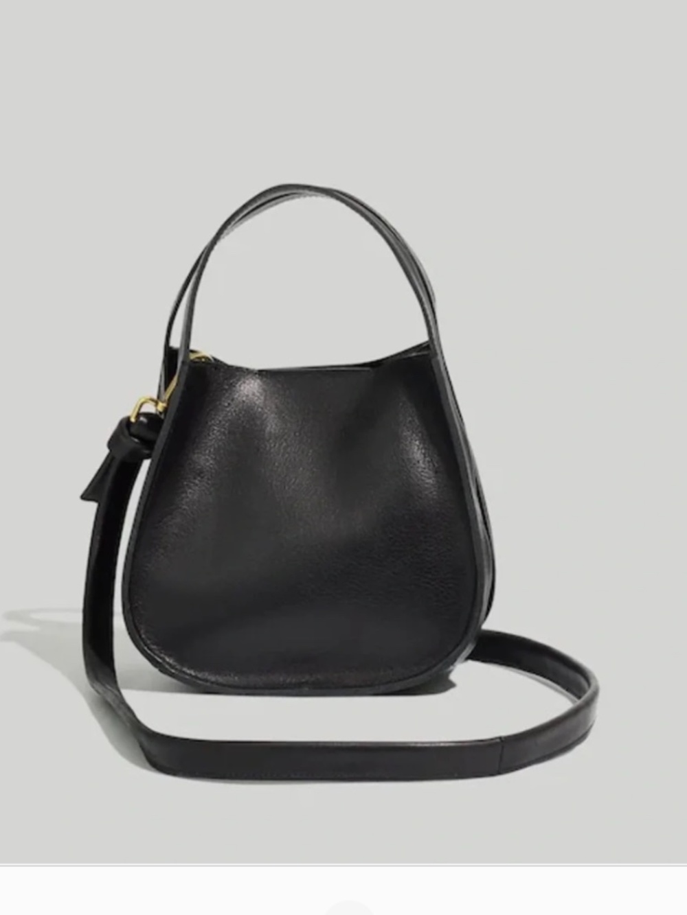 Madewell Sydney Leather Crossbody Bag in True Black